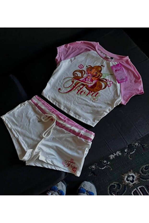 Character Detailed Shorts Crop Set