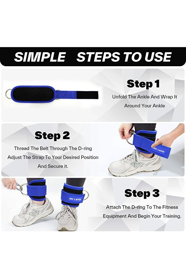 Ankle Strap (single pc) Padded Gym Cuffs for Cable Machine