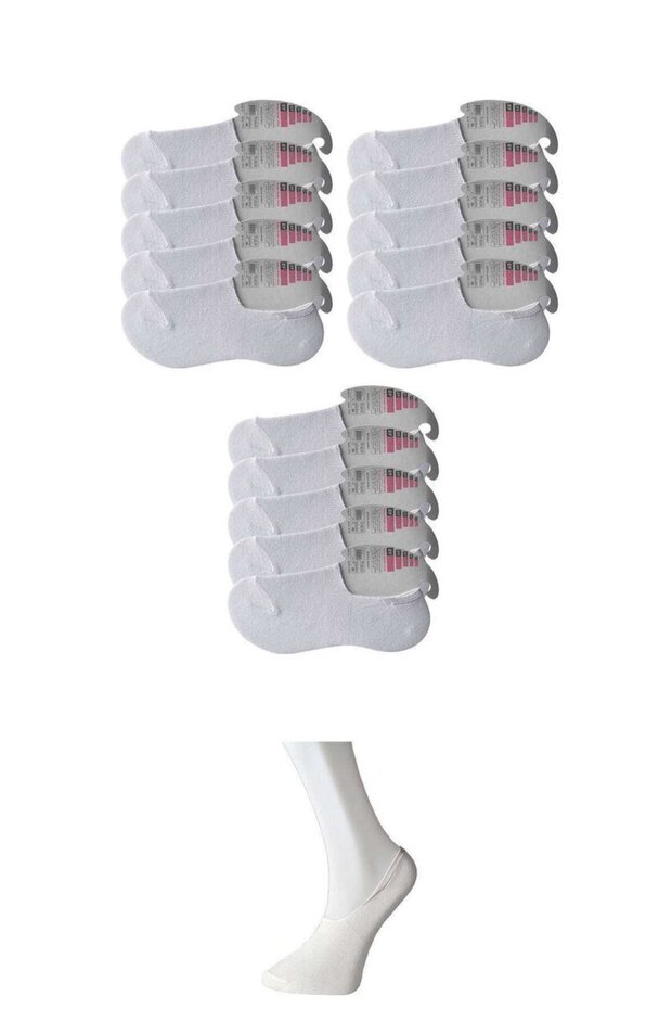 Glb-Stl41414 White Women's Ballerina Socks 15 Pairs