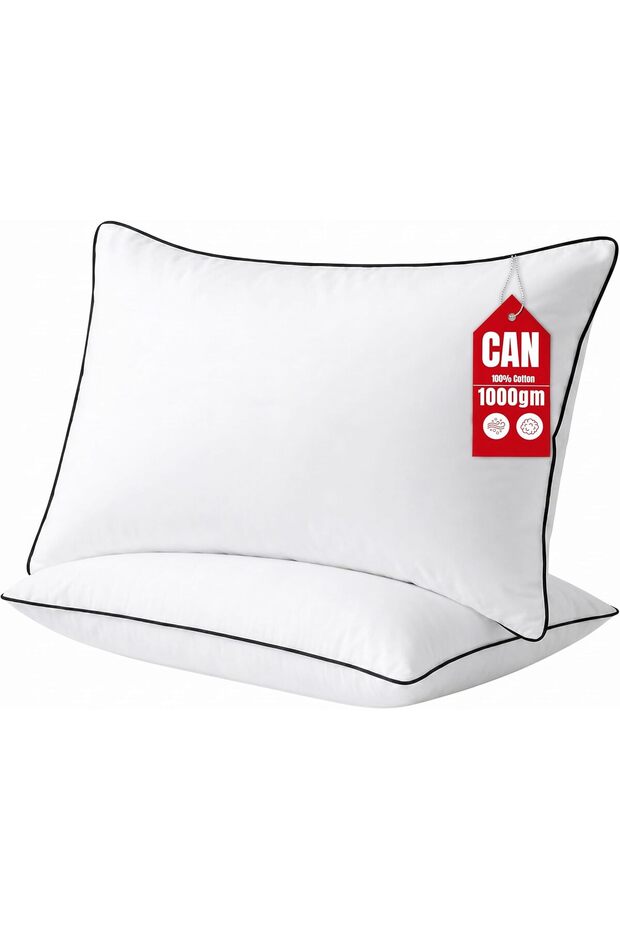 Luxury Hotel Quality Memory Foam Pillows Pack of 2 - Premium 3D Microfiber Filling with Breathable Cover