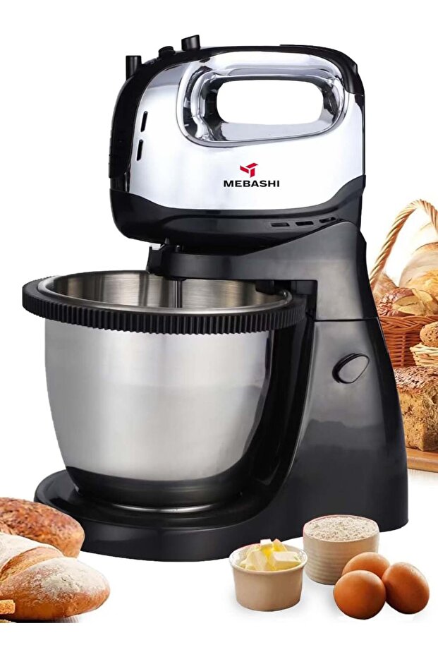 3L Rotatable Stand Bowl Mixer, 5 Speeds, Black (ME-SBM1003)(300W)