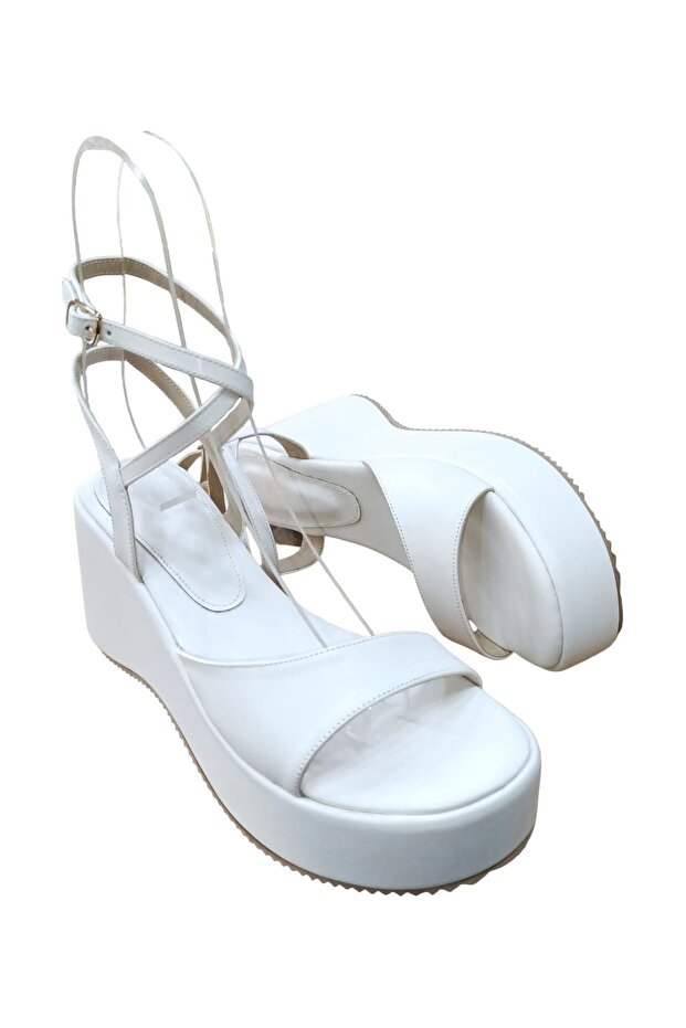 Söz 2021 Women's Genuine Leather Wedge Sole Platform Ankle Strap Casual Sandals