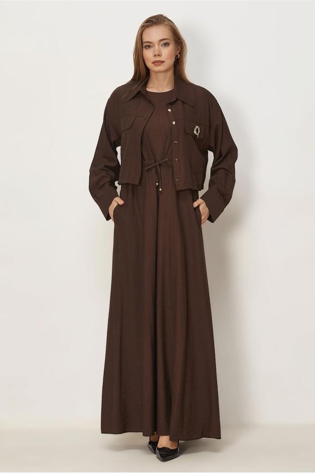 Waist-Tie Dress Suit 46562