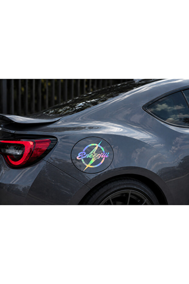 Eneerjii Fuel Tank Sticker | Jdm Drift Car Foil Sticker | Auto Tuning Modified Sticker (11 X1 1 cm)