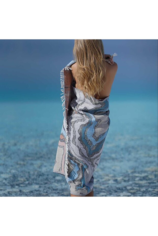 Aurora Beach Towel Blue