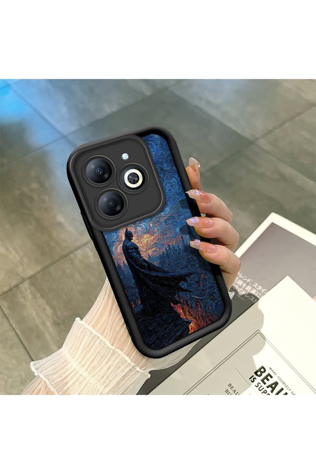 Infinix Smart 8/8 Pro Compatible Black Silicone Case with Shockproof Camera Protection