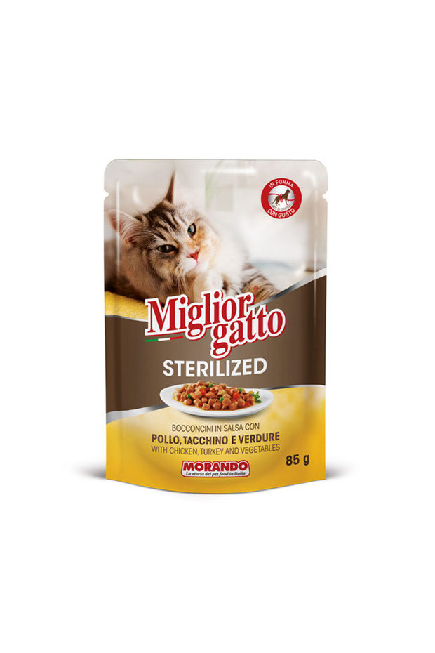 Miglior Gatto Sterilized Chunks in Gravy Chicken/Turkey/Vegetables 85 g (24 pcs)