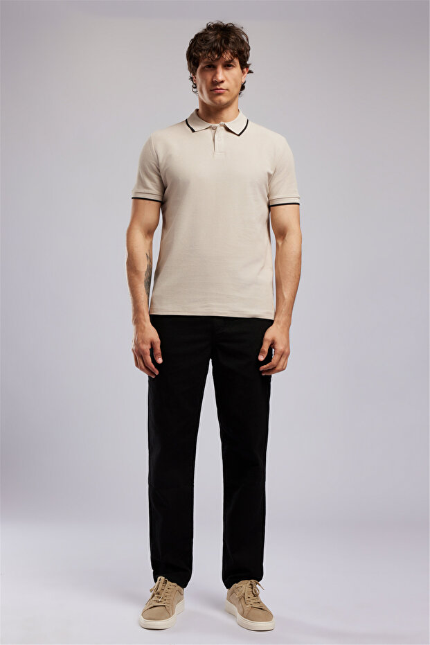 Brat Men's Regular Fit Basic Polo Collar T-Shirt White