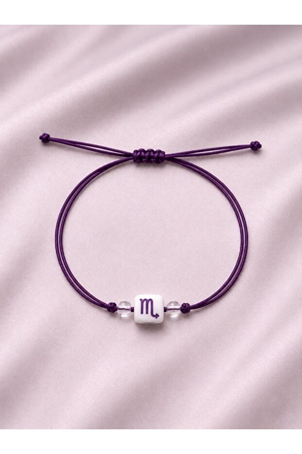 Scorpio Sign Minimal Drawstring Bracelet Adjustable Unisex Design