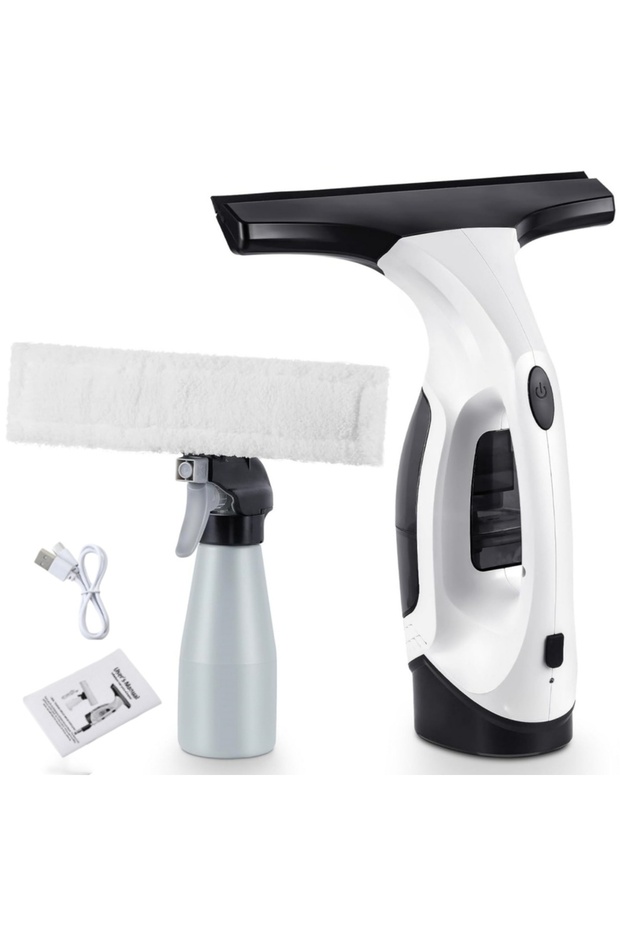 EU white Cordless Window Vacuum Cleaner Rechargable 3-in-1 Spray/Clean/Suck Window Cleaning Tool Set