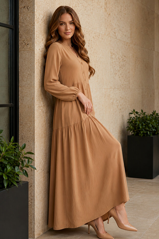 Rochie Hijab B2527 Camel - 3