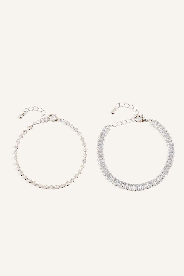 Women's 2-Piece Chain Bracelet H3577Axns