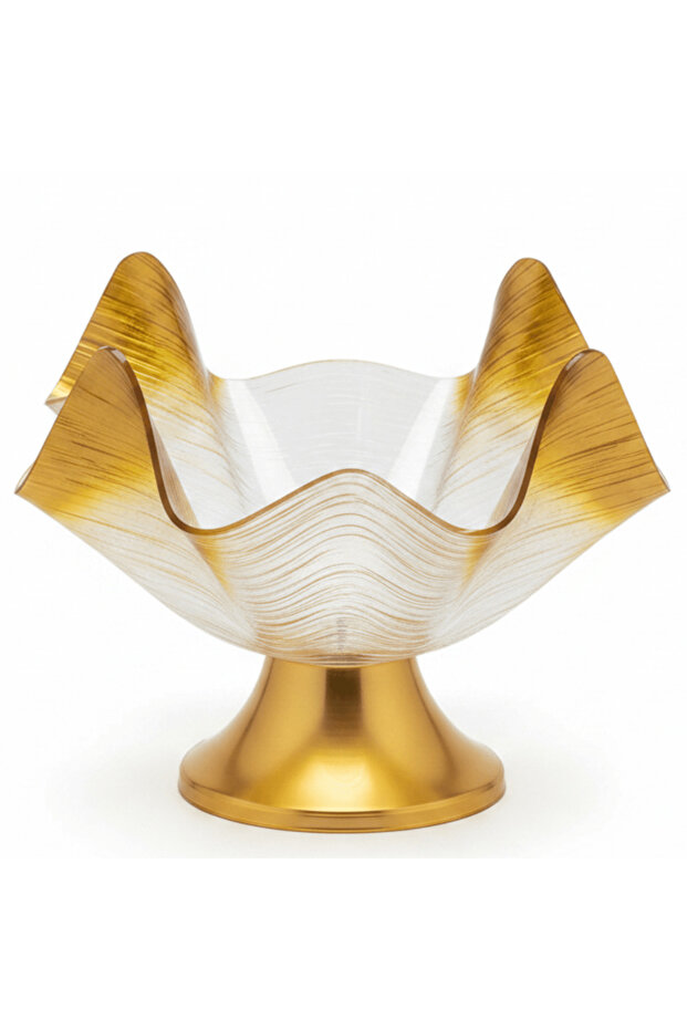 Gold-Tipped Acrylic Footed Fruit Server| 30×23 cm