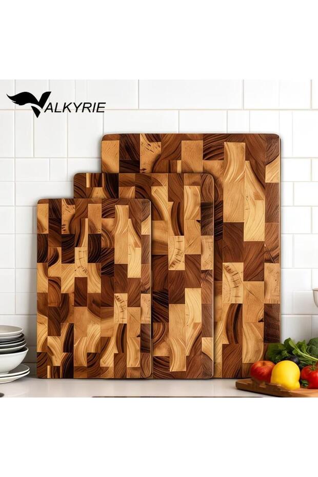Natural Wooden Cutting Board Solid Meat Block Board Thick Butcher Presentation Board Vegetables Fruits Chopping Board