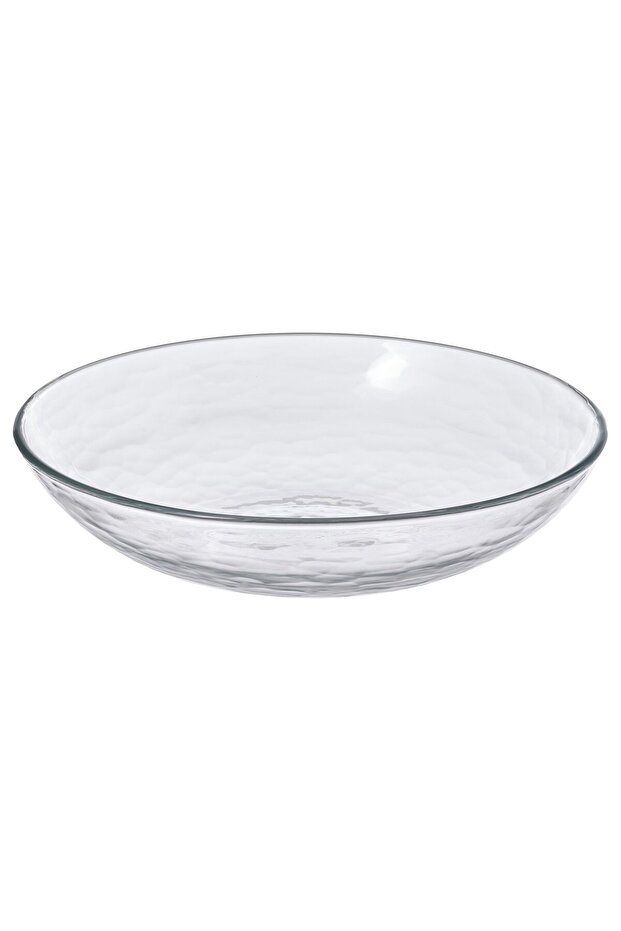 STRANDKRABBA Deep plate, glass/transparent, 19 cm