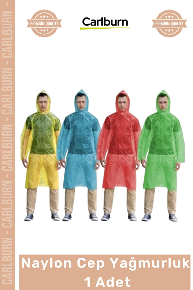 Special Production Hooded Snap Fastener Practical Transparent Quality Emergency Concert Rally Nylon Pocket Raincoat