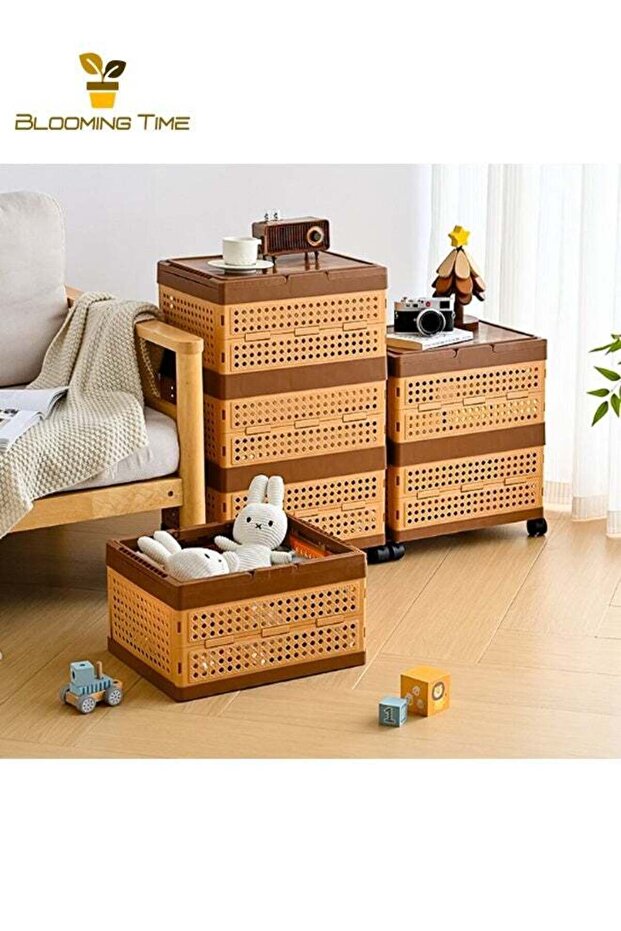 Foldable Storage Basket With Wheels - 5