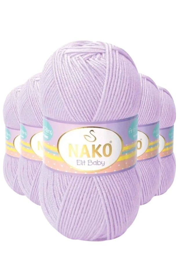 Glb-Stl41414 5 Pieces Elite Baby Hand Knitting Yarn Non-Pilling Baby Wool Mine Flower 5090 - Nako Mudanis
