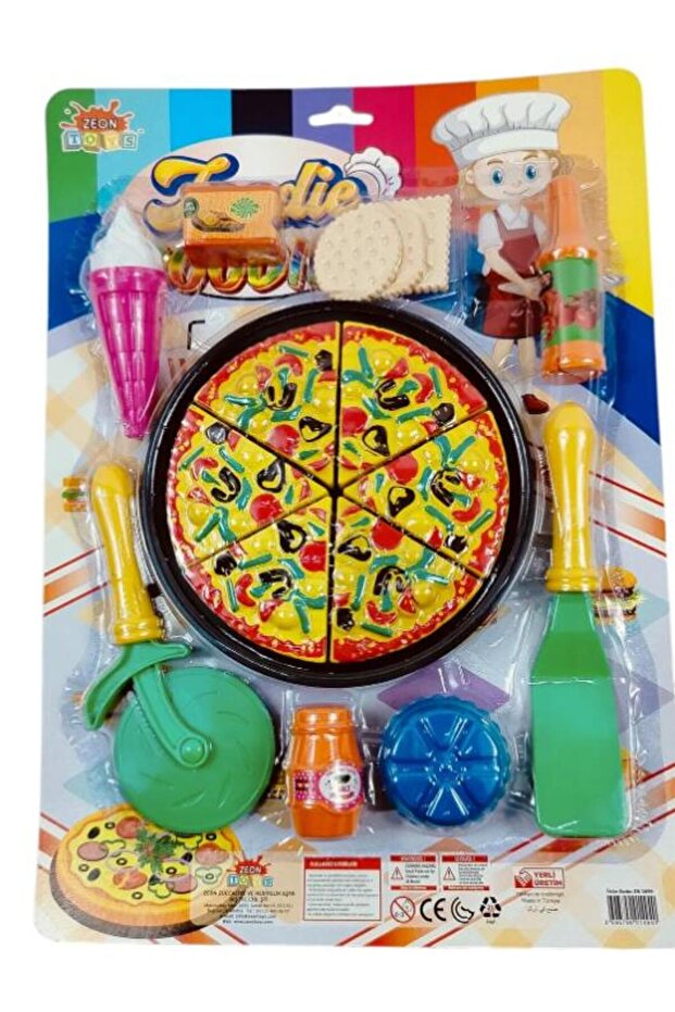 Toy Ice Cream Cuttable Pizza Set 17 Piece Food Set