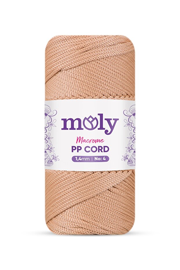 Pp Cord No:4 Polyester Macrame Rope | Col. No: 032 - Beige | 4mm 200Gr
