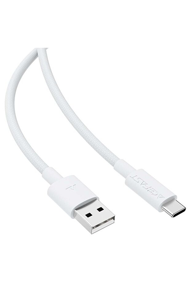 كابل شحن سريع من USB-A إلى USB-C - أبيض من النايلون