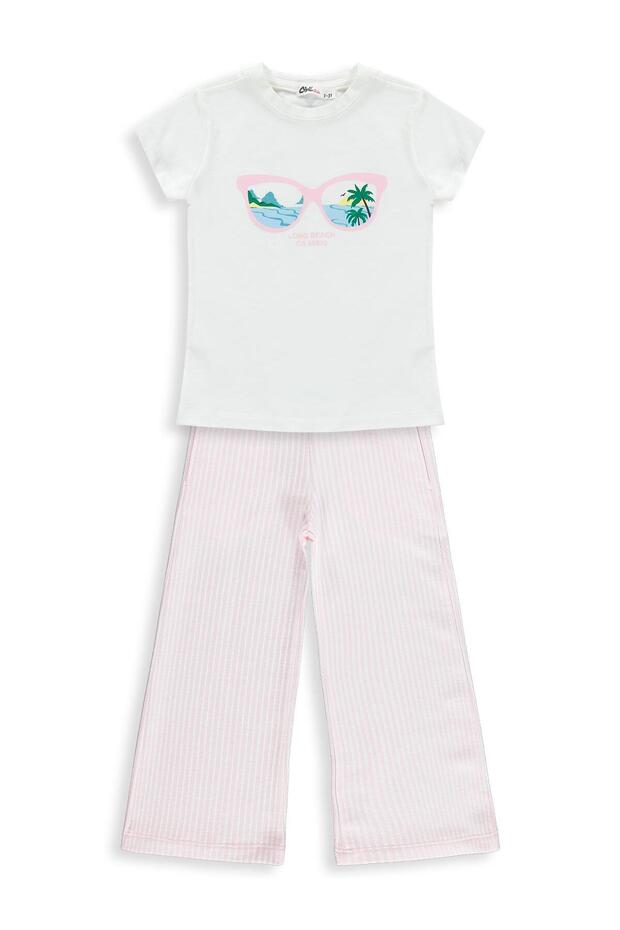 Striped 2-5 Years Old Set - White