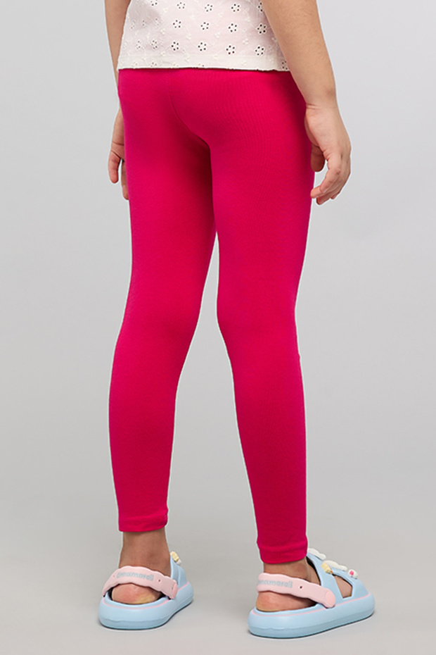 Solid Leggings with Elastic Waist - 4