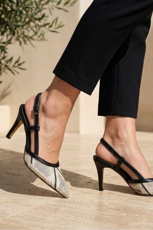 Lamast Straw Weave Thin Heeled Women's Shoes