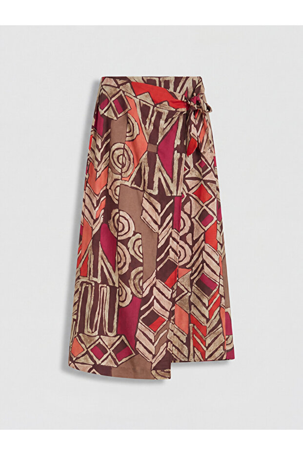 Esvab • Modern & Sophisticated Embroidered Linen Blend Skirt