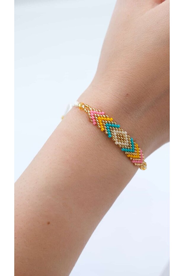 V Model Colorful Miyuki Knitted Bracelet