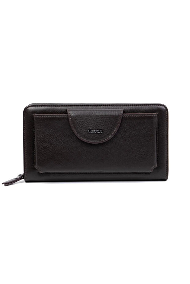 2737 Genuine Leather Wallet with Phone Compartment, Zipper, Multiple Compartments, Card Holder, Daily Use B