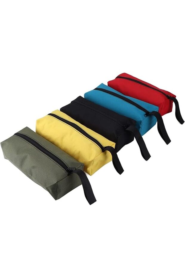 5PCS Small Tool Bags, Portable Canvas Zipper Pouches, Multifunctional Tool Storage Organizer with Hanging Loop
