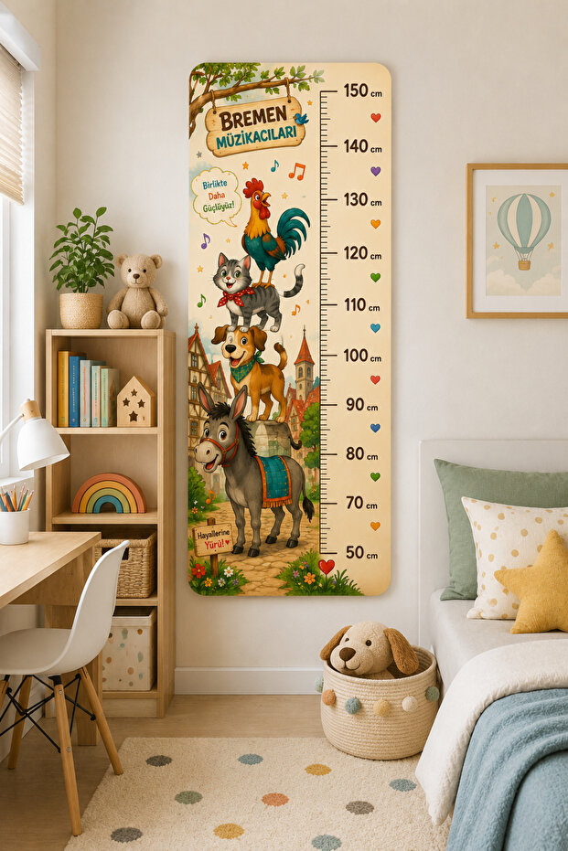 Bremen Musicians Height Measuring Wall Sticker
