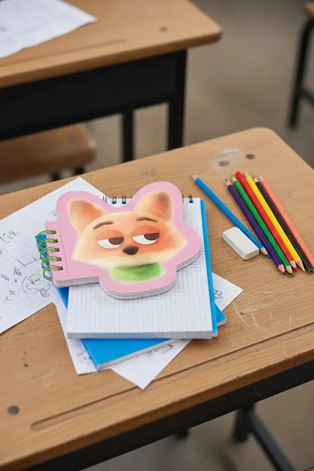 دفتر ملاحظات مرخص من ديزني زوتروبوليس مع شكل شخصية، 80 ورقة، تصميم مدمج، 10.8 سم