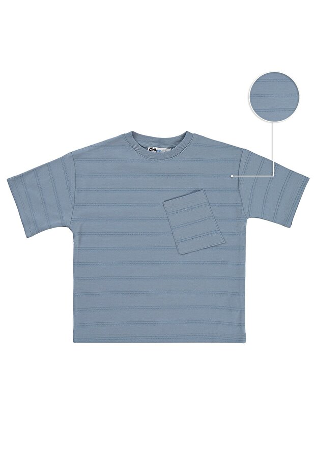 Basic T-Shirt with Front Pocket for 2-5 Years Old - Blue