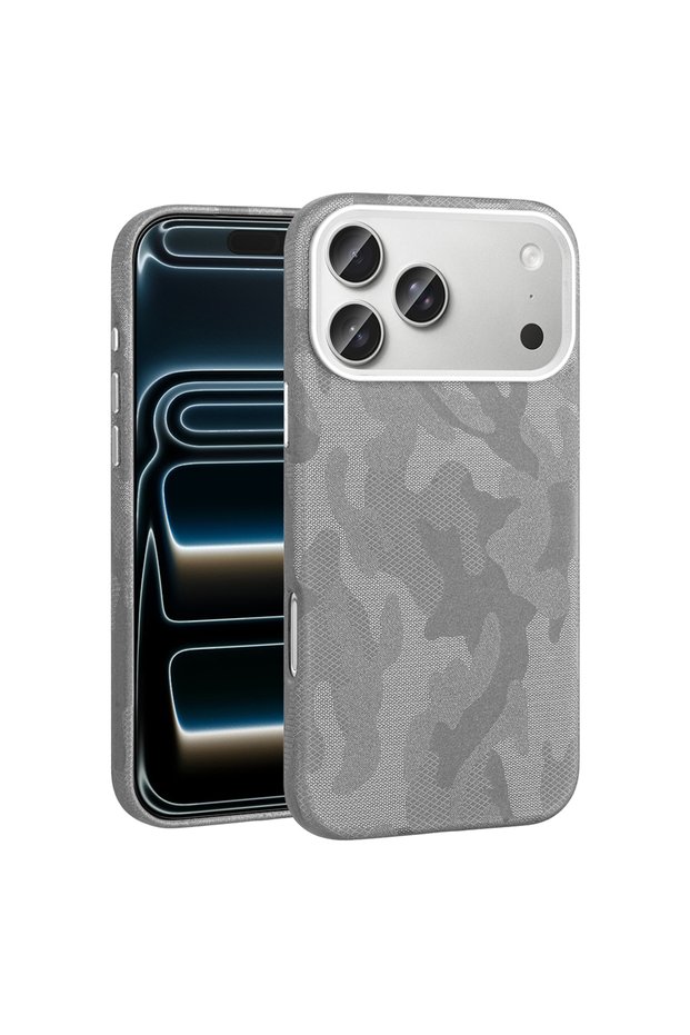 iPhone 17 Pro Compatible Case Camouflage Design Greenhouse Hard Pc Cover - Silver - T42136