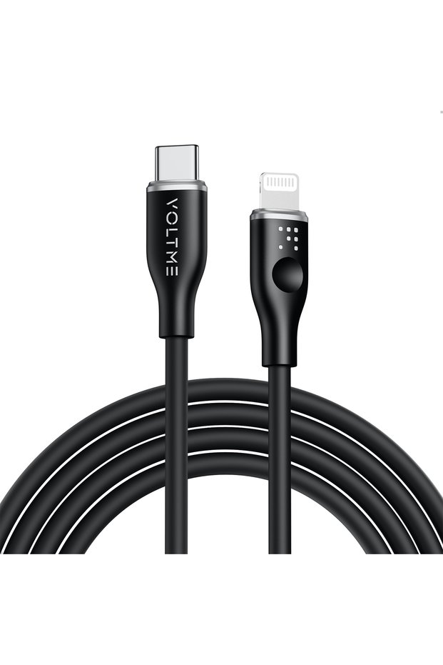 Powerlink Moss Liquid Silicon Cable Type C To Lightning 30W 3A / 2M Zinc-Alloy Connector - Black