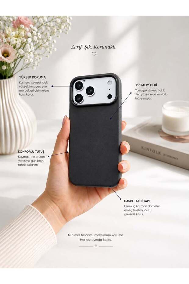 iPhone 17 Pro Case Elagnace Leather Case with Hidden Magsafe and Premium Camera Protection