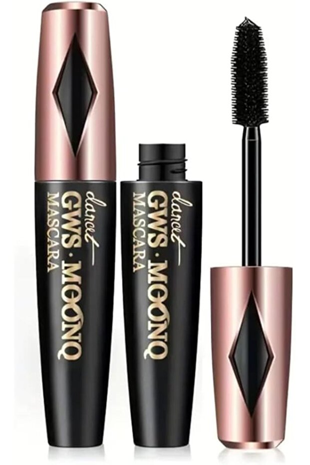 Mascara, Black, Long Lash Extension, Waterproof, Curling & Defining, Smudge-Proof, Long-Lasting, 3D Silicone Brush Head