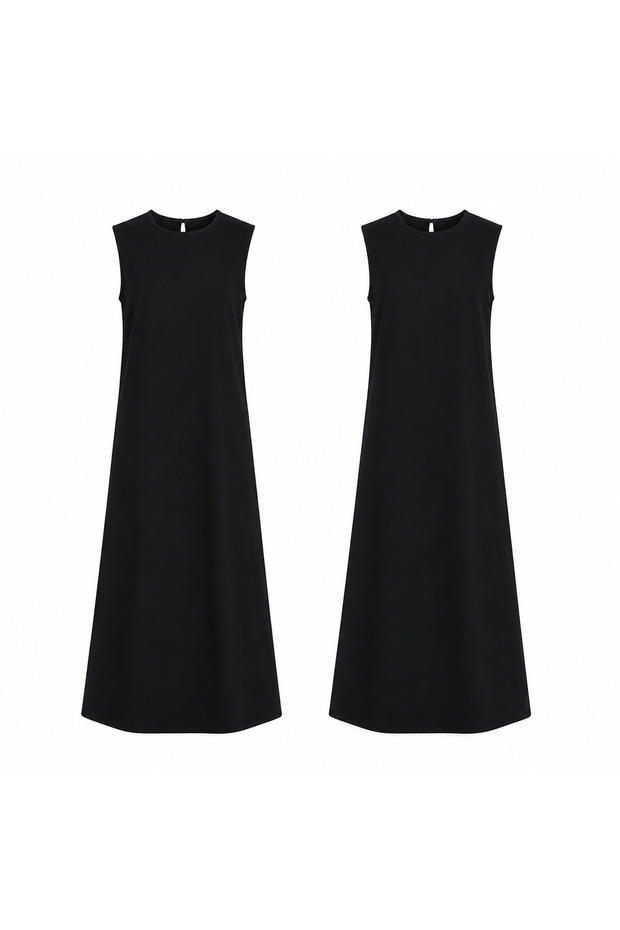 Classic Midnight Black Abaya Inner - Set of 2