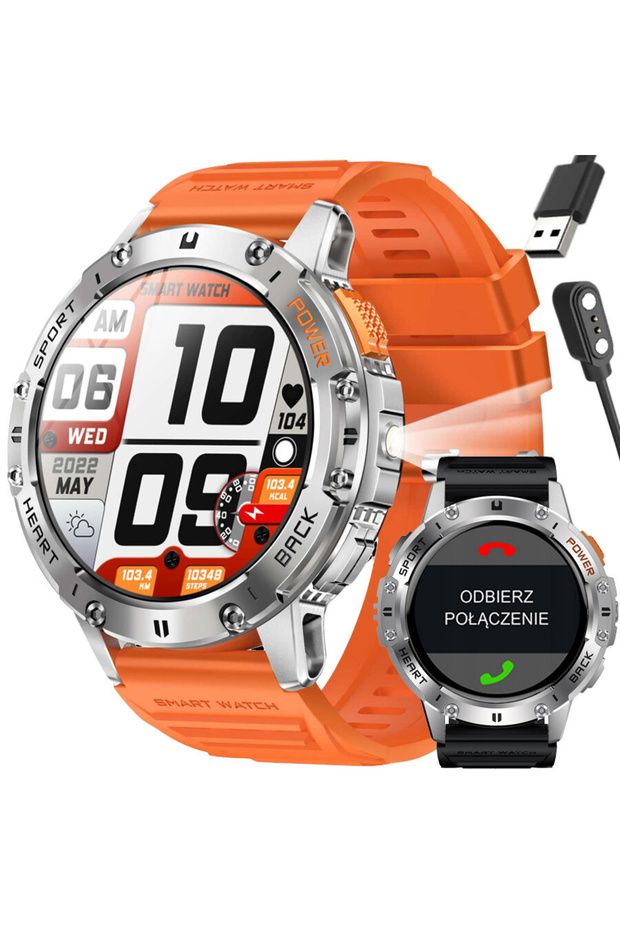 SMARTWATCH BĂRBĂTESC GT22-4 - AMOLED, CUREA ADIȘIONALĂ (sg030d)