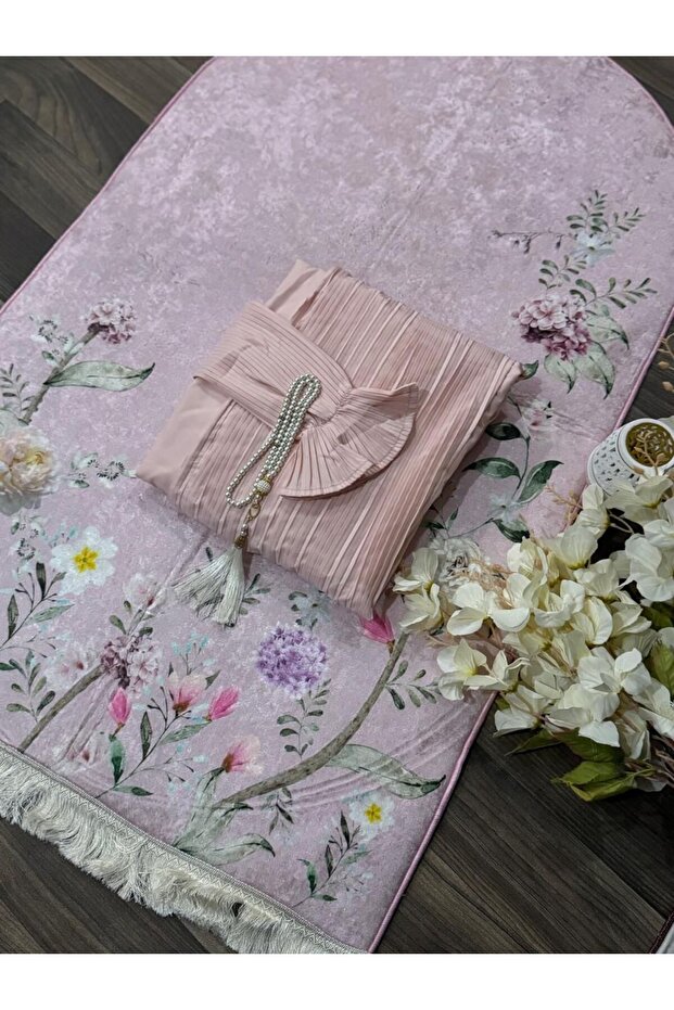 Multi Color Prayer Mat Set with Prayer Sheet - 1
