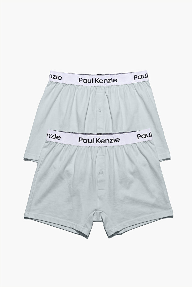 2-Pack Men's Boxer Shorts - Button Fly Gray