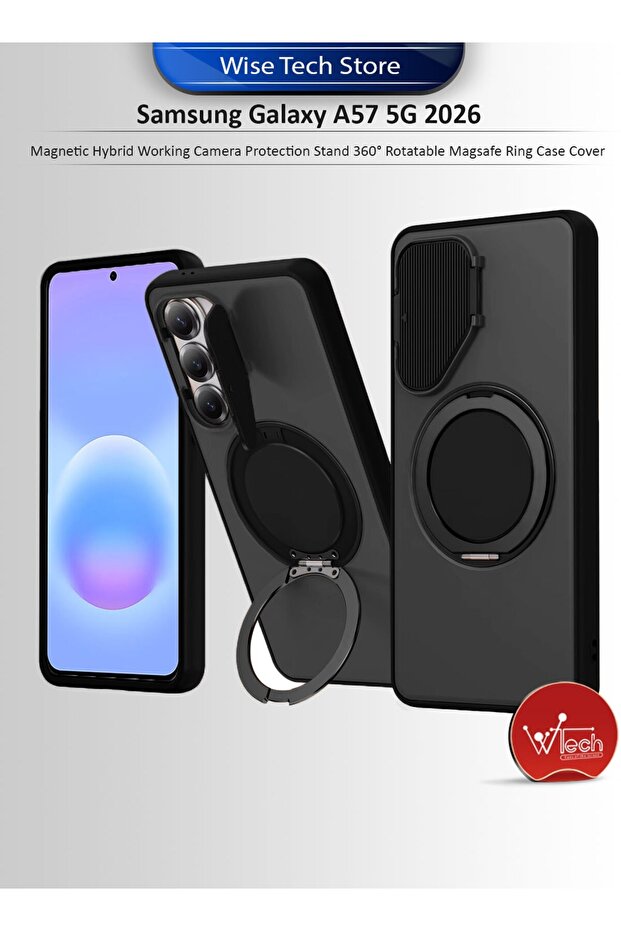 Samsung Galaxy A57 5G 2026 Magnetic Hybrid Working Camera Protection Stand 360° Rotatable Magsafe Ring Case Cover
