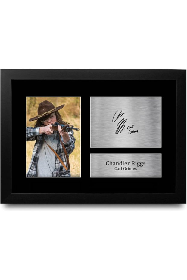 FR A4 Chandler Riggs Walking Dead Carl Grimes Gifts Printed Signed Autograph Picture for TV Show Fans - A4 Framed
