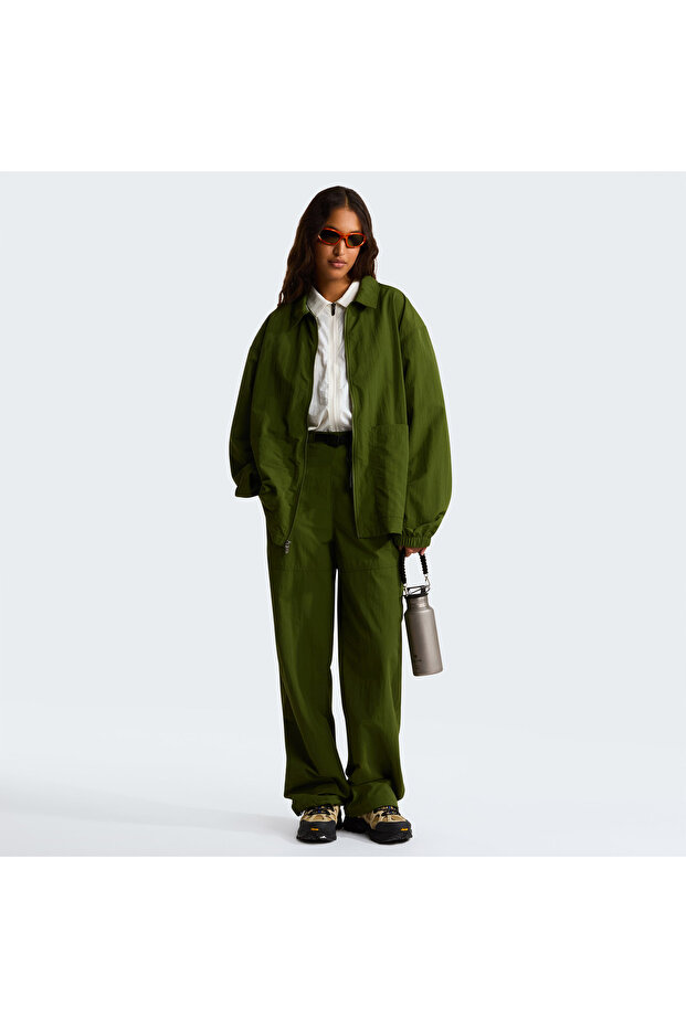 Red Box Nylon Belted Men's Green Trousers