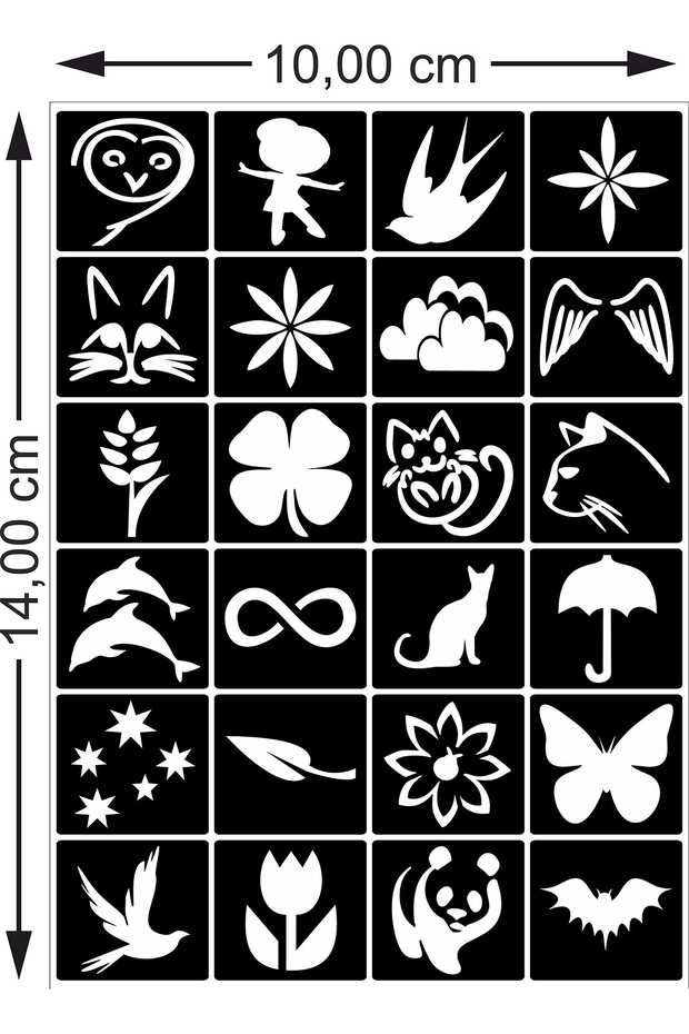 hennadibace Kına Kalıbı (GEÇİCİ DÖVME ŞABLONU) Hint Kınası Henna Tattoo