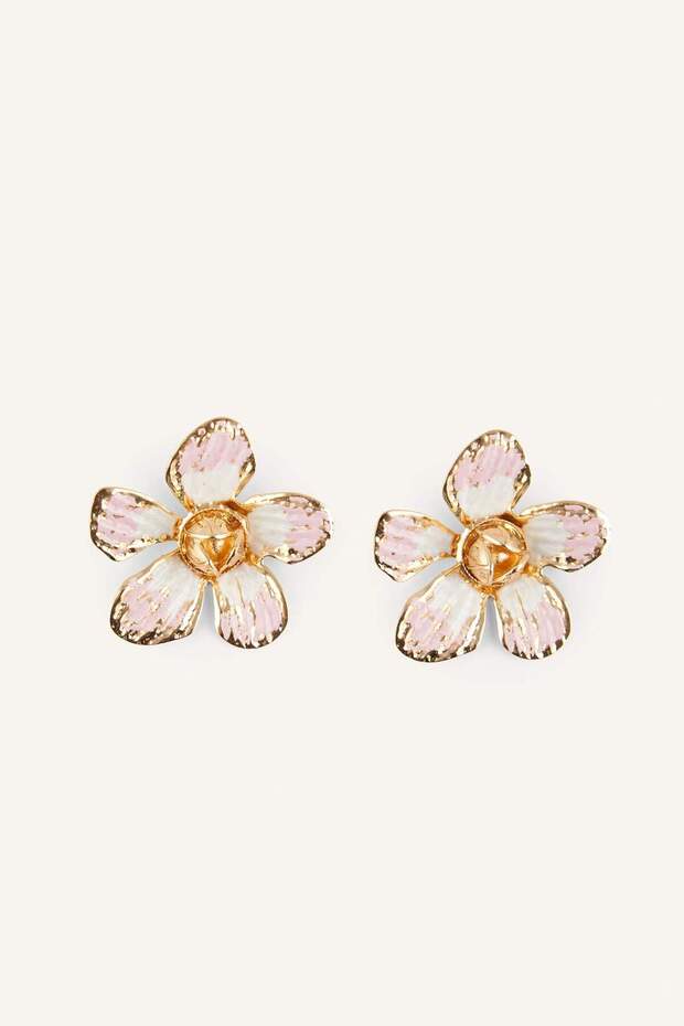 Women's Floral Pink Earrings H9960Axns