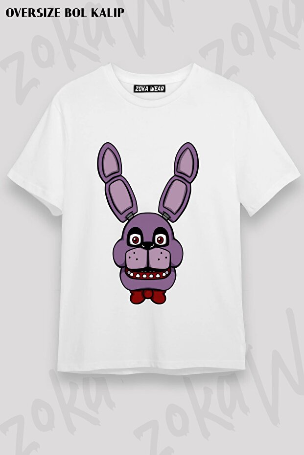 Unisex Loose Fit Fnaf Five Nights V18 Printed T-Shirt