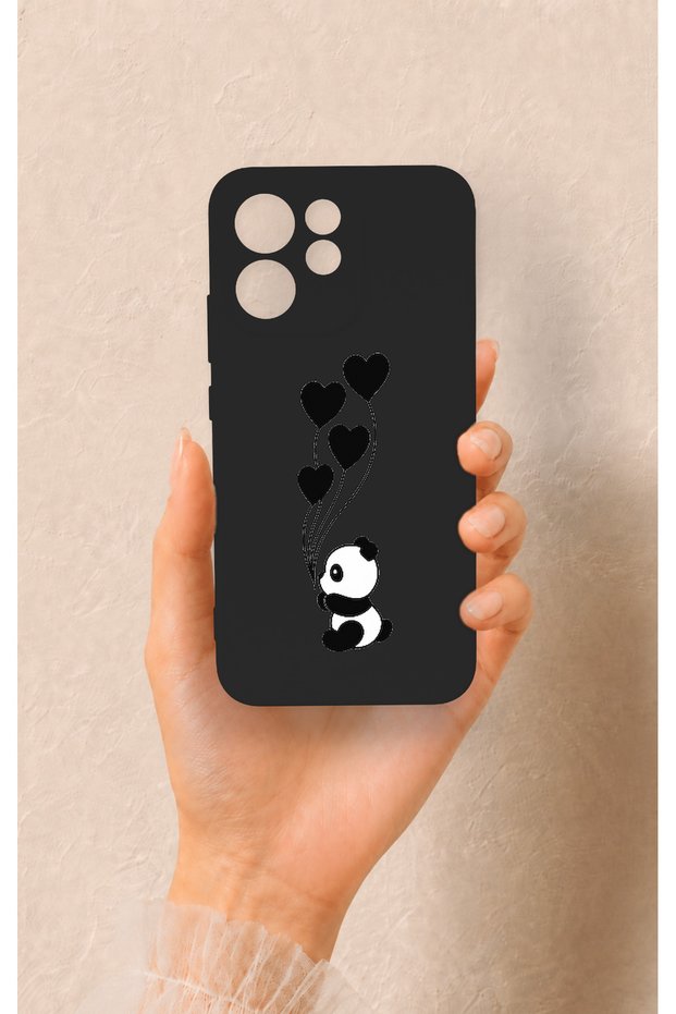Oppo Reno 15F Compatible Heart Panda Patterned Silicone Case